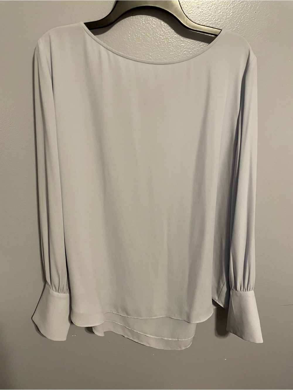 Ann Taylor Light Blue Long-Sleeve Blouse